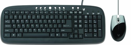 V7 CK0M1-6N6 Wired Standard Keyboard With Optical Mouse