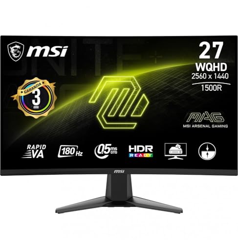 MSI MAG 27CQ6F 27.0" 2560 x 1440 180 Hz Curved Monitor