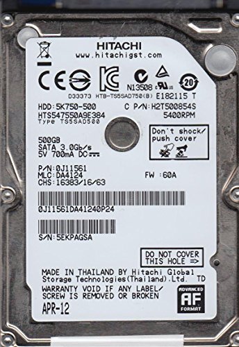 Hitachi HTS547550A9E384 500 GB 2.5" 5400 RPM Internal Hard Drive