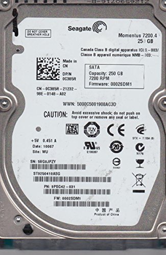 Seagate Momentus 7200.4 250 GB 2.5" 7200 RPM Internal Hard Drive